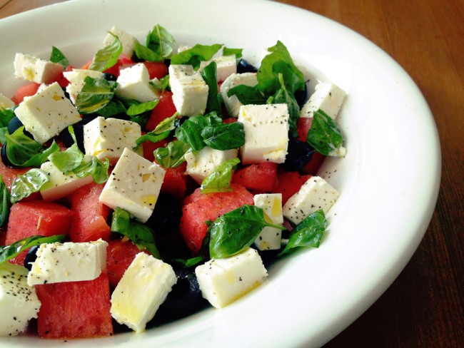 watermelon salad with basil