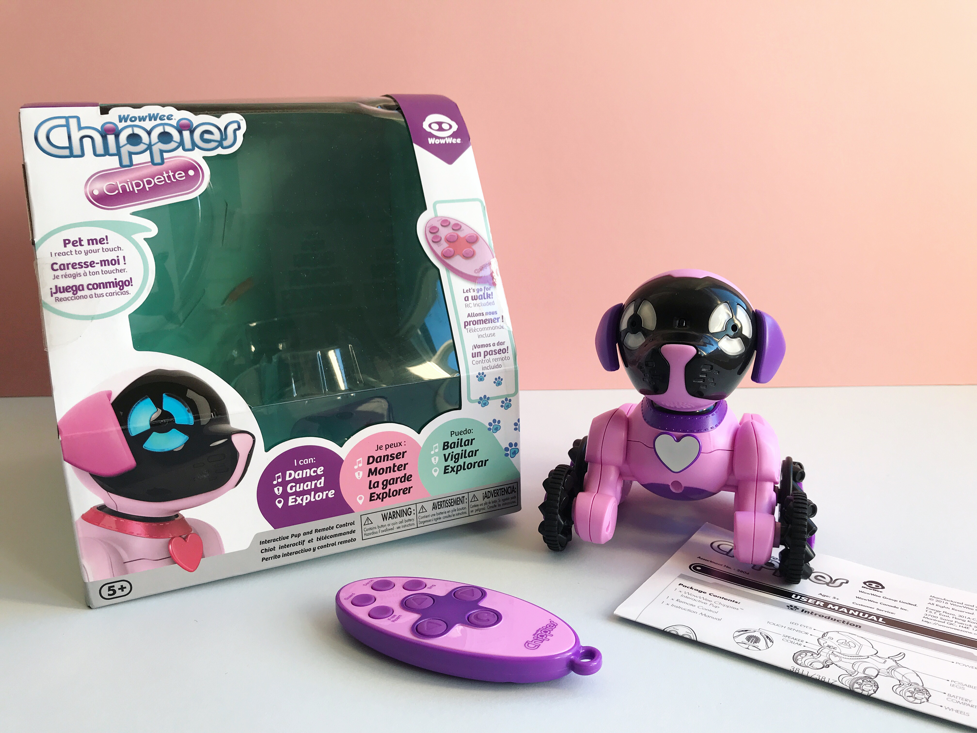 chippies robot dog pink