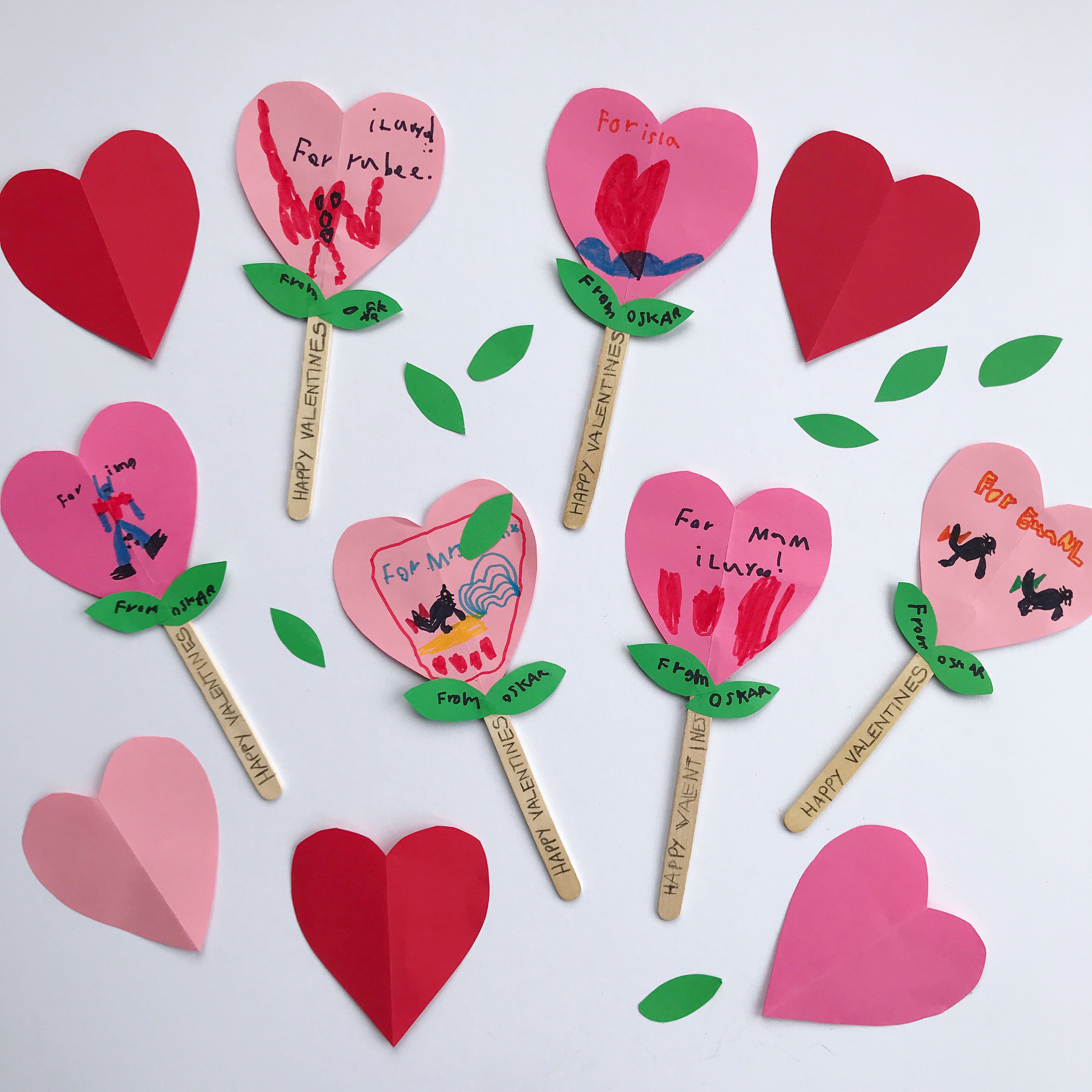 valentine heart flowers craft