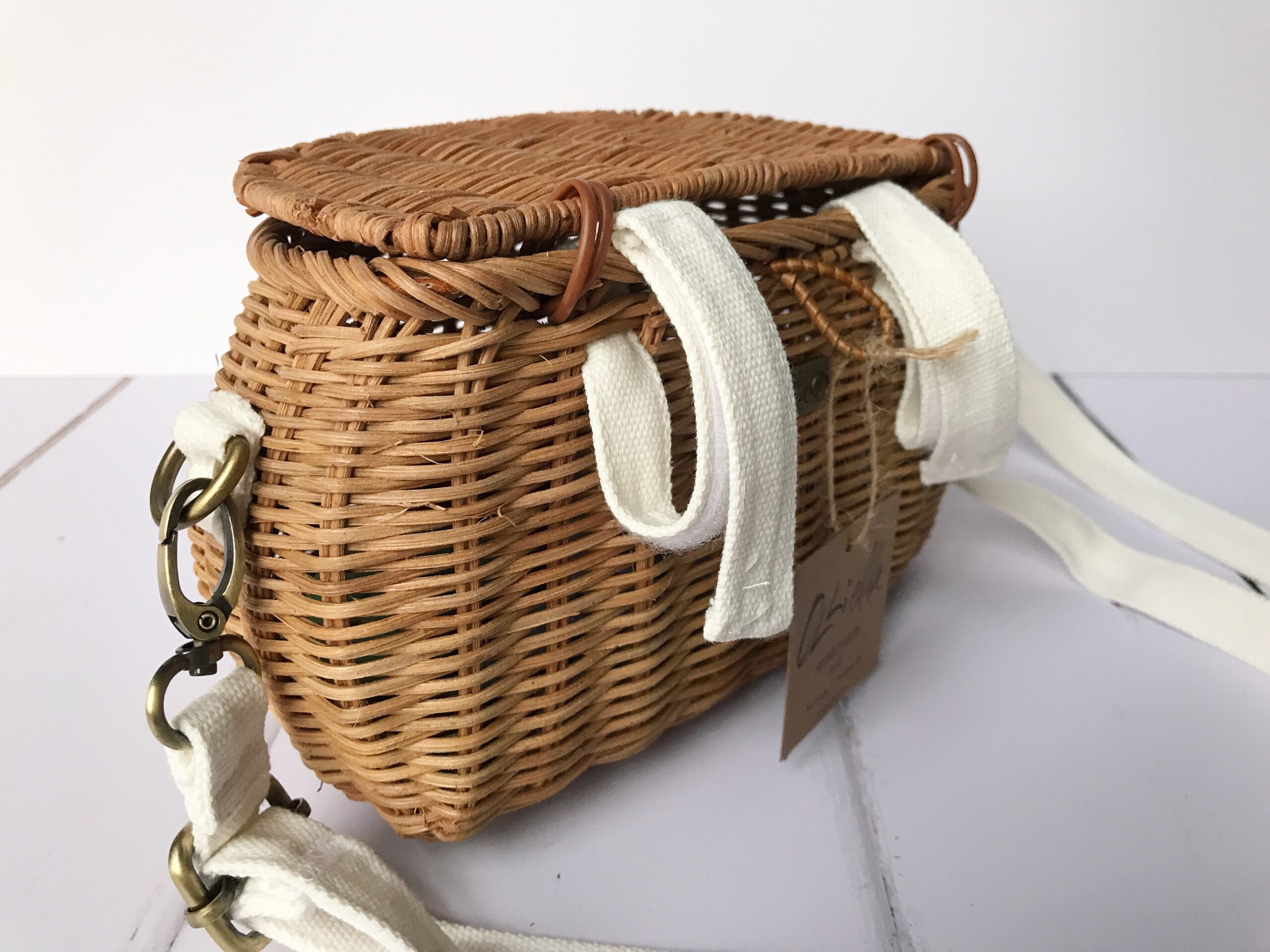 ollie ella mini chari bag wicker basket The Bear & The Fox