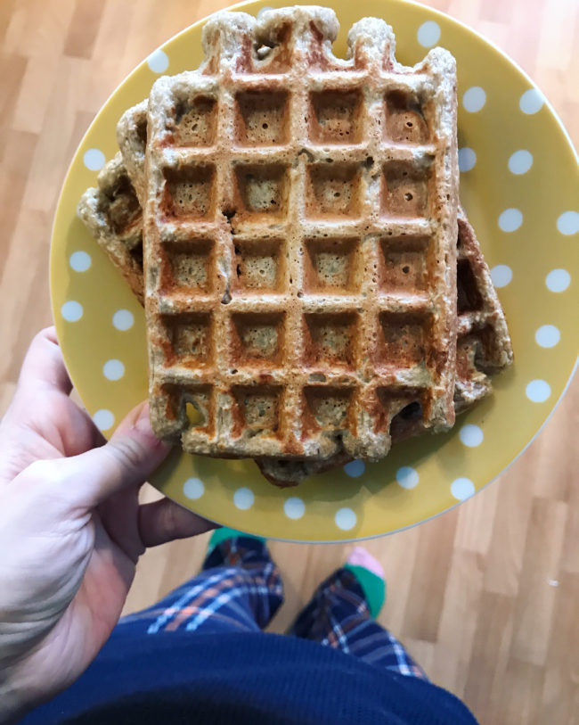 Banana Oat Waffles