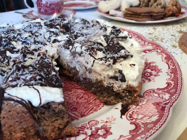 Coconut Chocolate Cream Cake