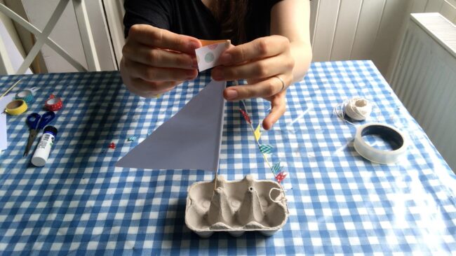 Recycled Egg Carton Boat