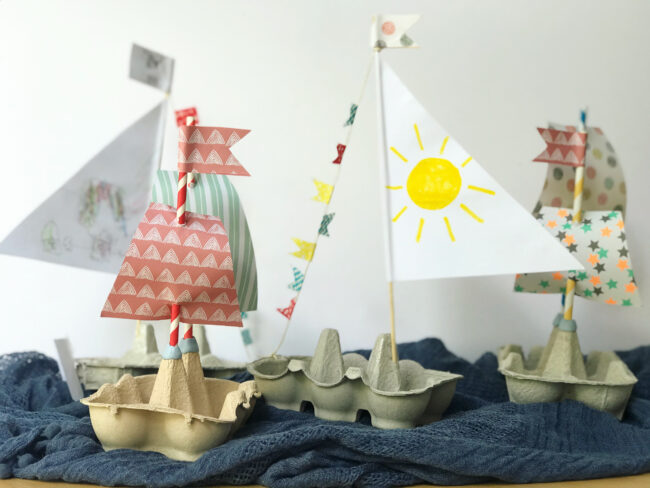 Recycled Egg Carton Boats