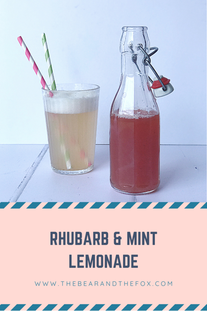 homemade rhubarb and mint lemonade