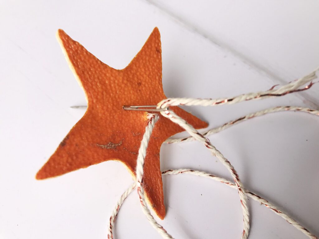 Citrus peel star garland