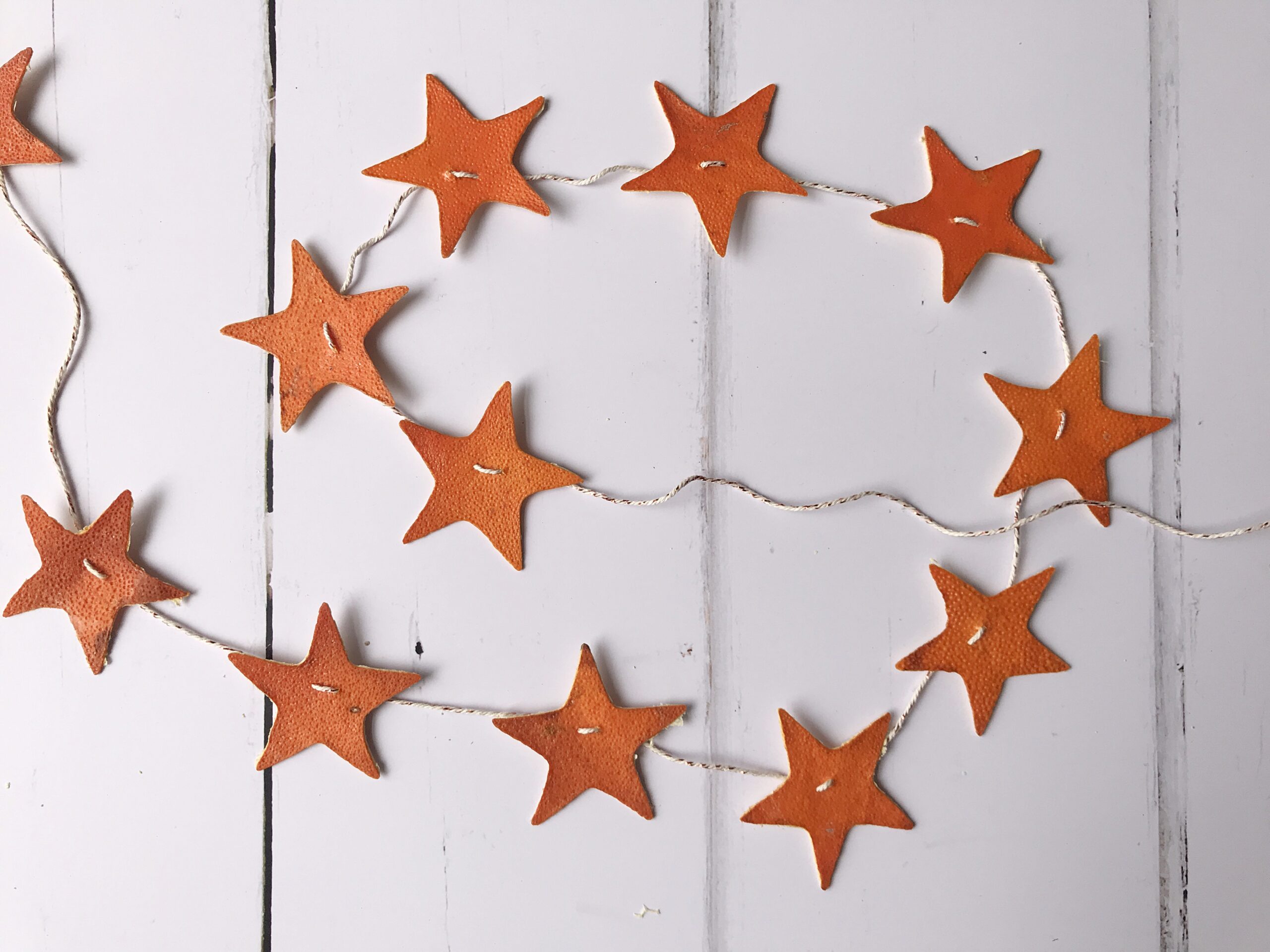 Citrus peel star garland