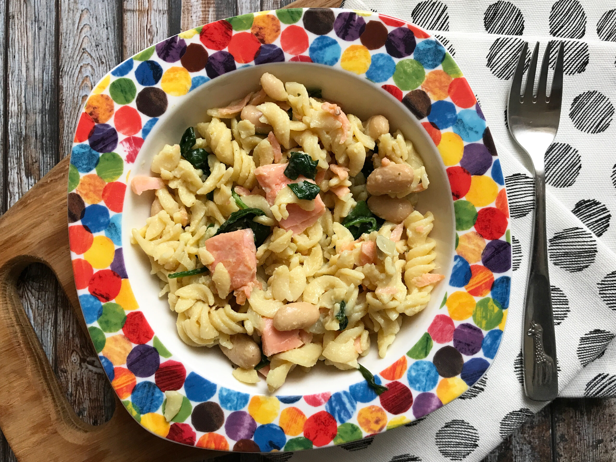 smoked salmon and spinach pasta