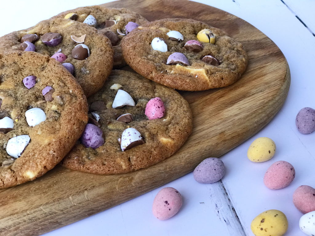 Mini Eggs and White Chocolate Cookies