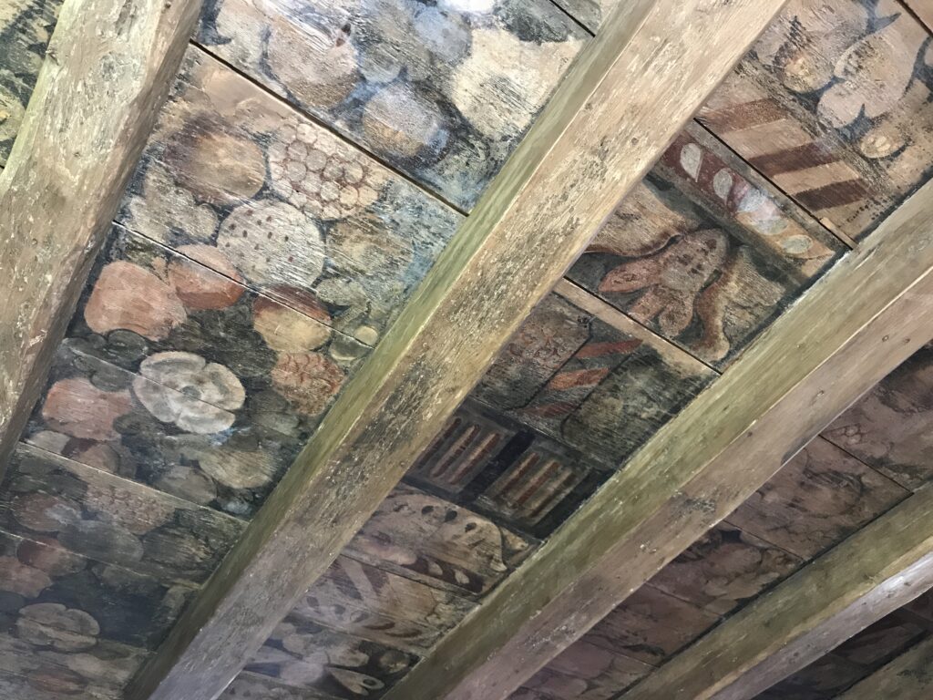 Aberdour Castle painted ceiling