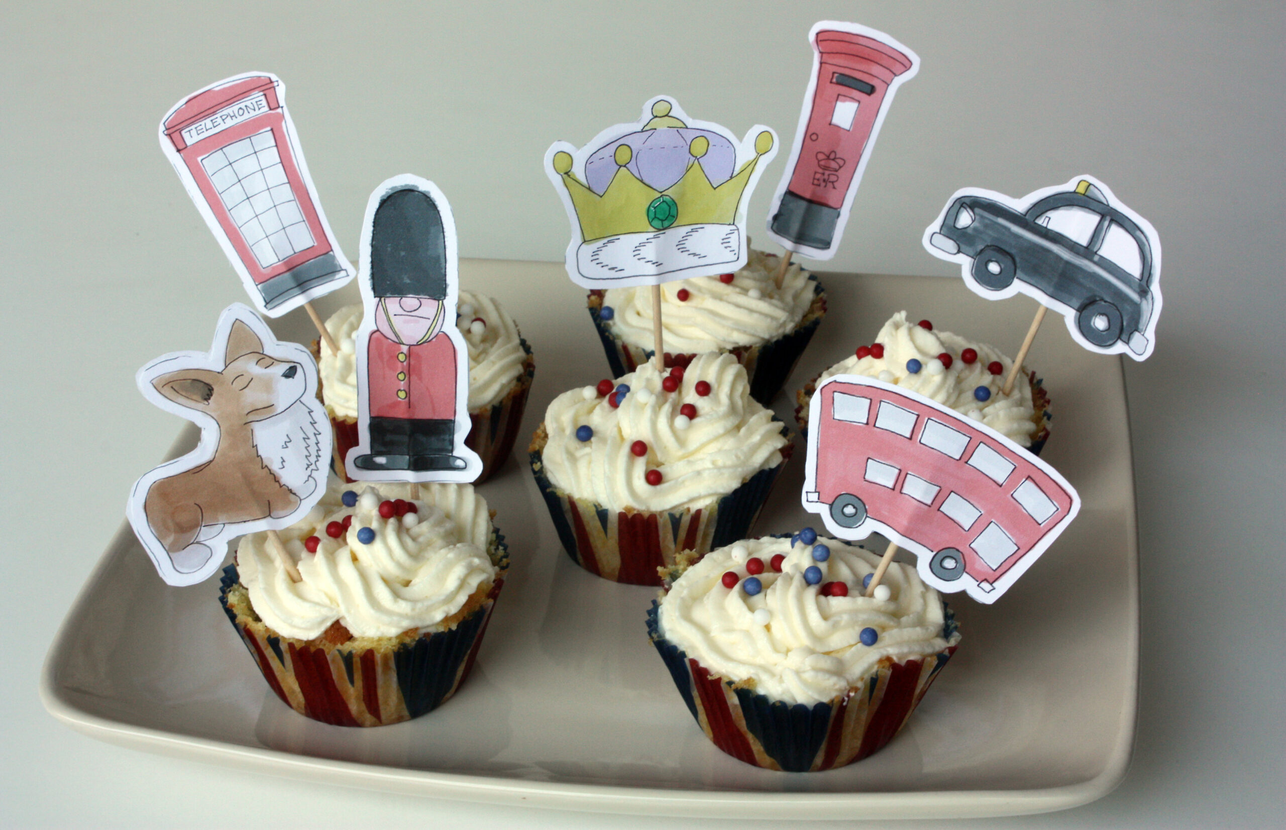 Jubilee Cupcake Toppers Free Printables