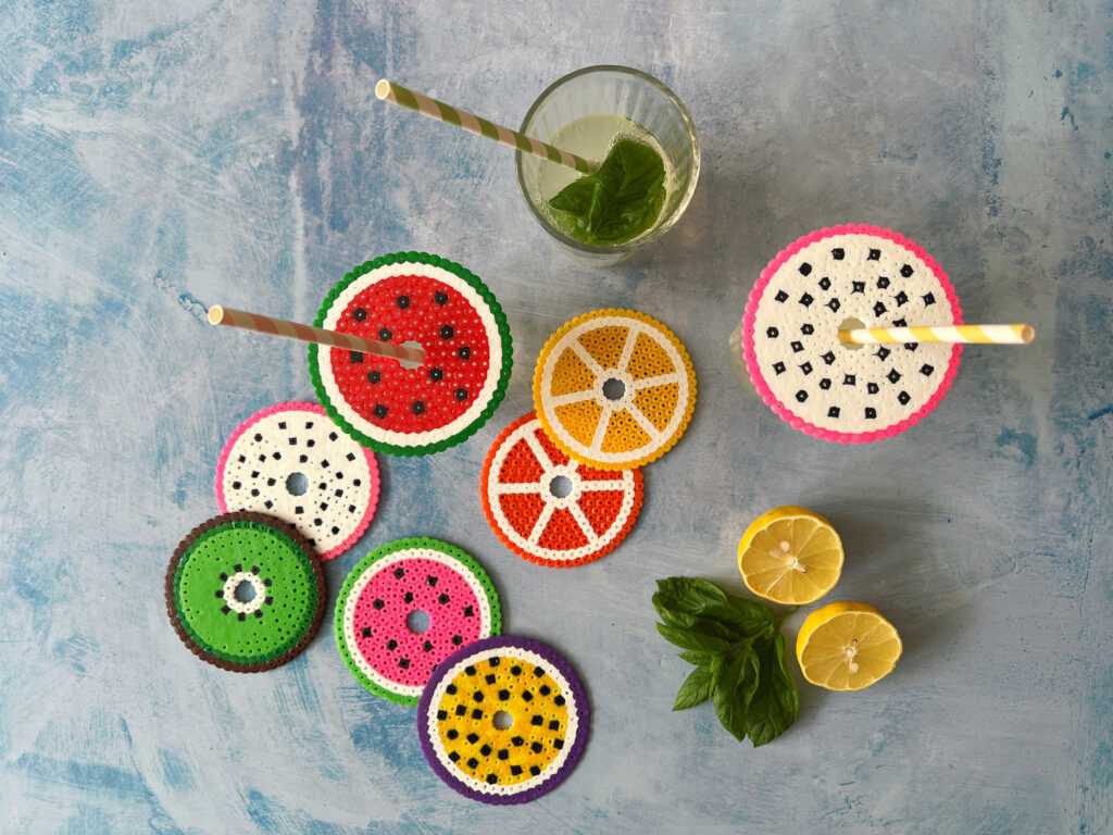 hama beads fruity drinks covers