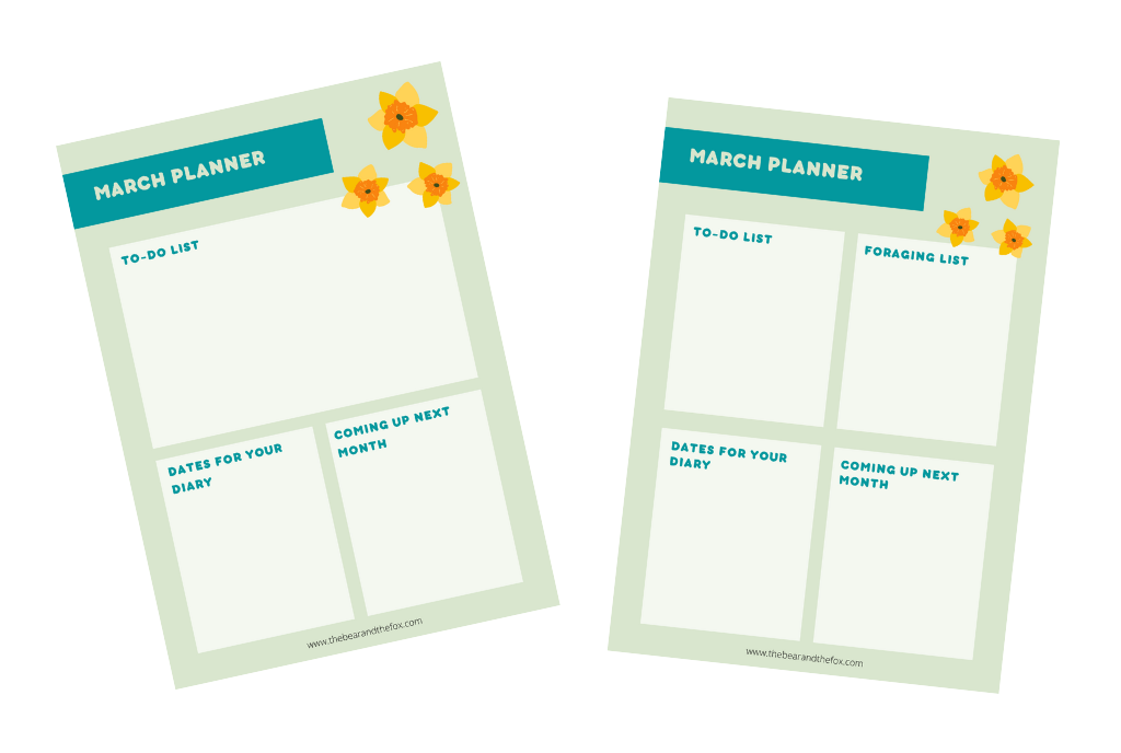 free printable planner for March