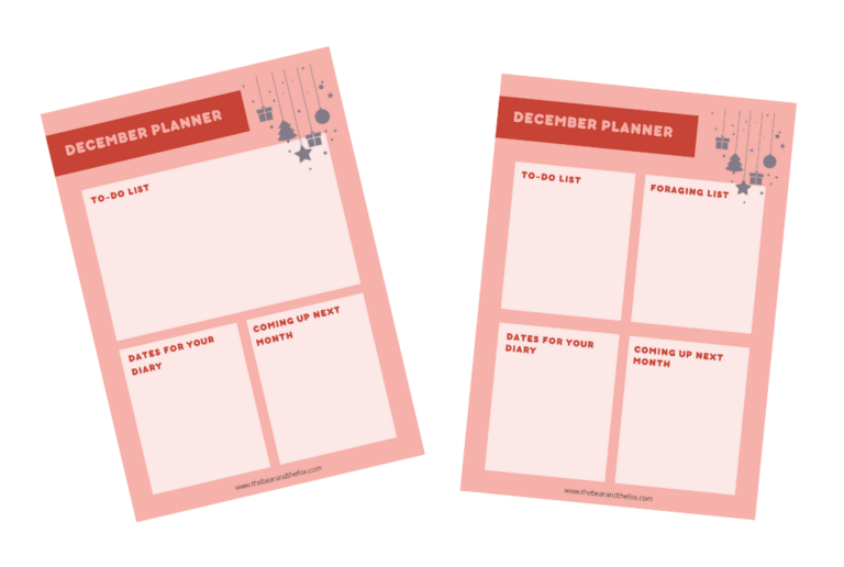 preview image for free printable planner for December