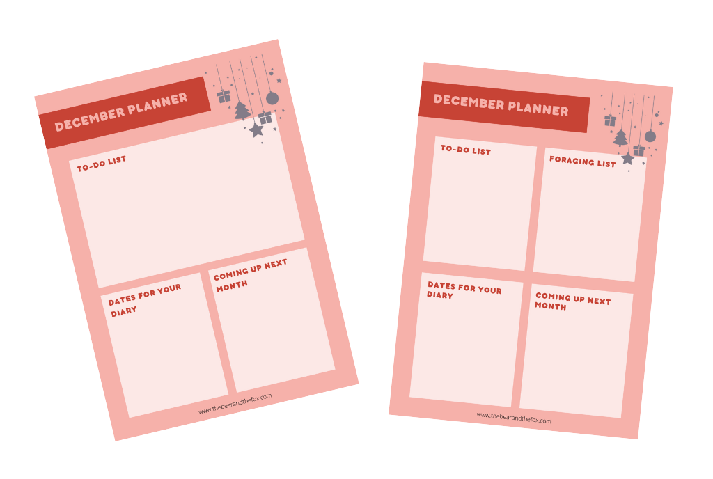 preview image for free printable planner for December
