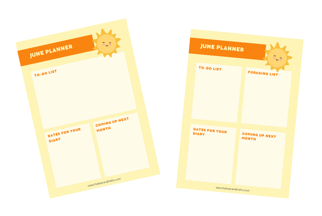 preview of free printable planner for June