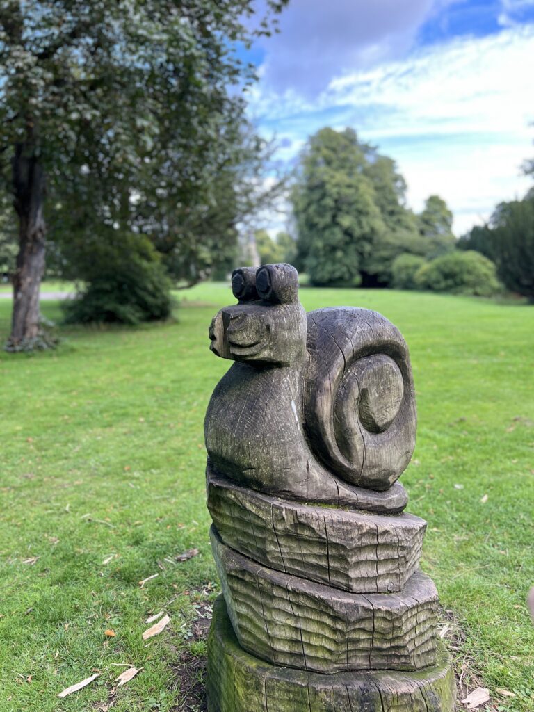 Callendar Park Play Trail snail sculpture