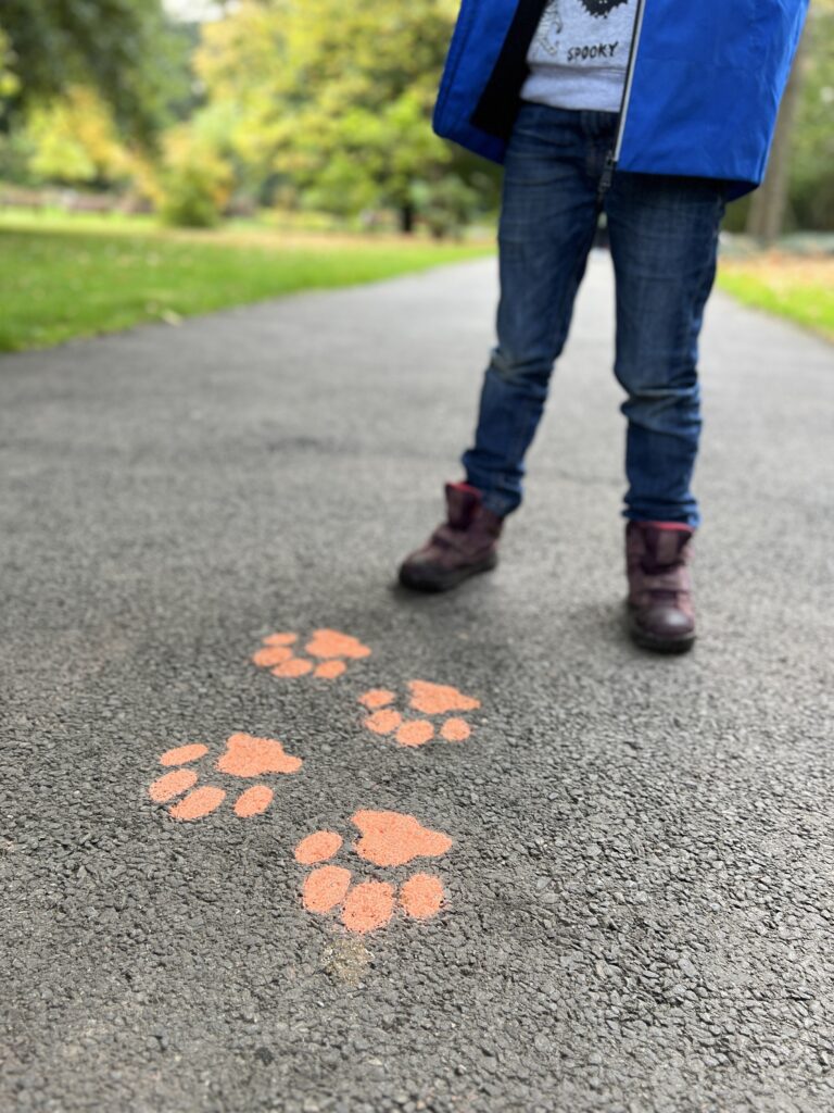 Edinburgh Botanics Halloween Trail animal footprints