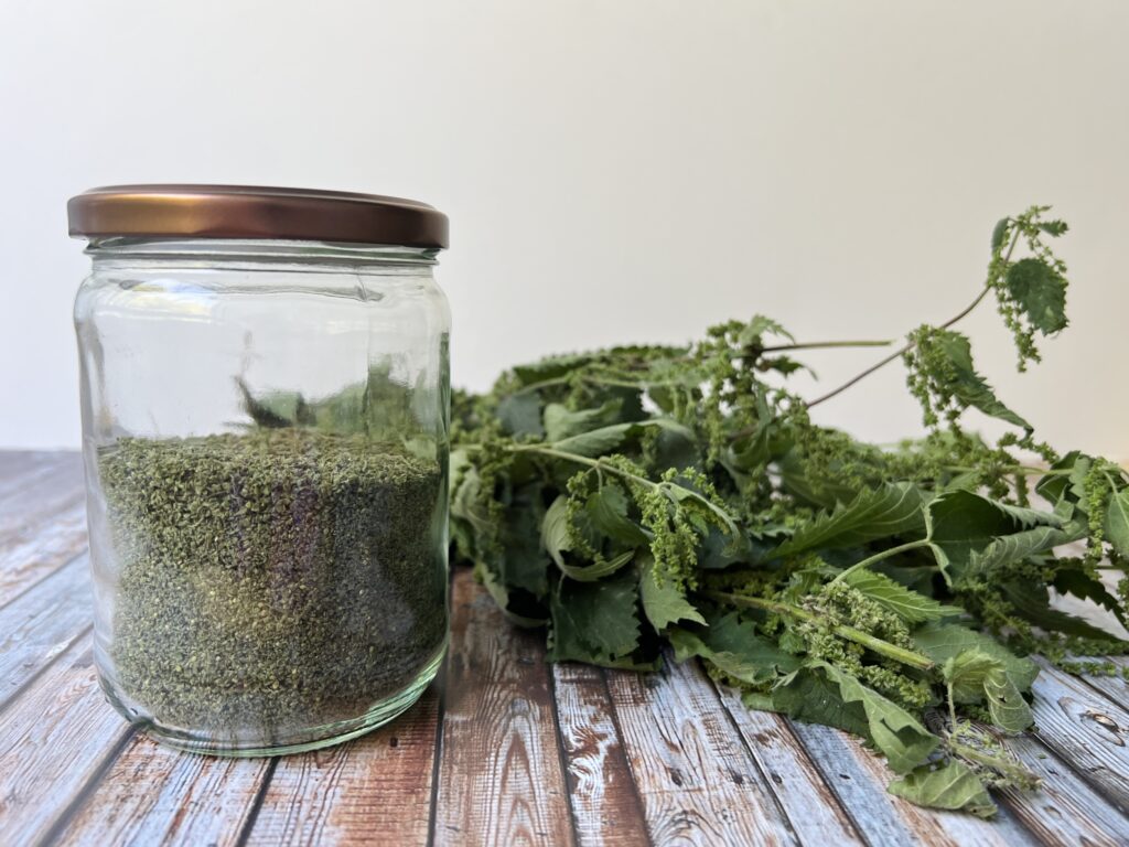 jar of nettle seeds